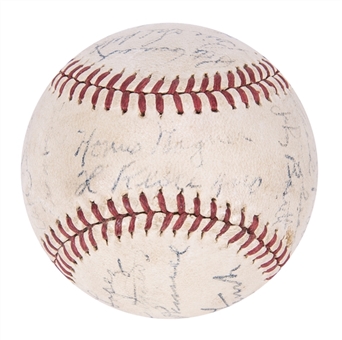 1945 Pittsburgh Pirates Team Signed Baseball With 23 Signatures Including Honus Wagner Sweet Spot Signature (Elwin Roe LOA)